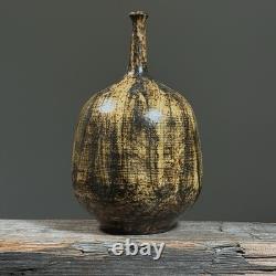 Vintage Abstract Expressionist Glazed Ceramic Weed Pot, Signed