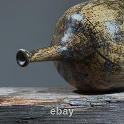 Vintage Abstract Expressionist Glazed Ceramic Weed Pot, Signed