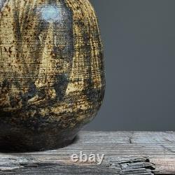 Vintage Abstract Expressionist Glazed Ceramic Weed Pot, Signed