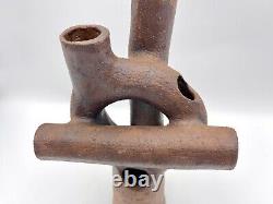Vintage Abstract Ikebana Studio Pottery Vase Sculpture Signed Deborah Modernist
