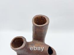 Vintage Abstract Ikebana Studio Pottery Vase Sculpture Signed Deborah Modernist