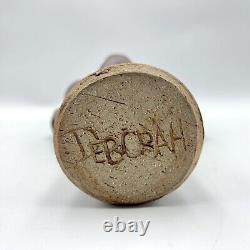 Vintage Abstract Ikebana Studio Pottery Vase Sculpture Signed Deborah Modernist