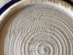 Vintage Abstract Studio Pottery Plate Glazed Art Signed Phyllis Hammond MCM