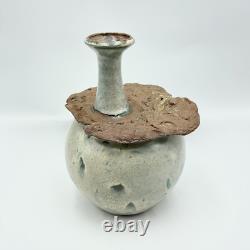 Vintage Abstract Studio Pottery Vase Sculpture Signed Vance Modernist Brutalist