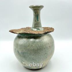 Vintage Abstract Studio Pottery Vase Sculpture Signed Vance Modernist Brutalist