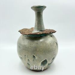 Vintage Abstract Studio Pottery Vase Sculpture Signed Vance Modernist Brutalist