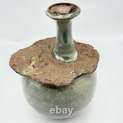 Vintage Abstract Studio Pottery Vase Sculpture Signed Vance Modernist Brutalist