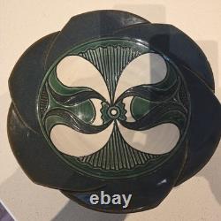 Vintage Alabama Artist Larry Allen Signed Petal Sgraffito Bowl Studio Pottery