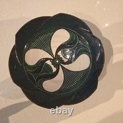 Vintage Alabama Artist Larry Allen Signed Petal Sgraffito Bowl Studio Pottery