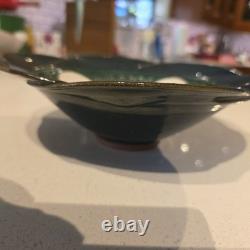Vintage Alabama Artist Larry Allen Signed Petal Sgraffito Bowl Studio Pottery