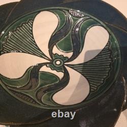 Vintage Alabama Artist Larry Allen Signed Petal Sgraffito Bowl Studio Pottery