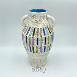 Vintage Aldo Londi Bitossi Color Block Vase Italian Studio Pottery Mid Century