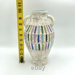 Vintage Aldo Londi Bitossi Color Block Vase Italian Studio Pottery Mid Century