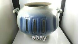 Vintage Alewine Gatlinburg Studio Art Pottery Vase Vessel Luminary Blue Gray 85