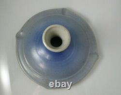 Vintage Alewine Gatlinburg Studio Art Pottery Vase Vessel Luminary Blue Gray 85