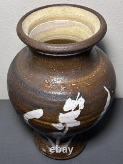 Vintage American Contemporary Studio Pottery Ash Glazed Stoneware Baluster Vase