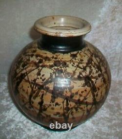 Vintage American Paul Volckening Abstract Stoneware Art Pottery Vase Vessel