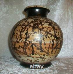 Vintage American Paul Volckening Abstract Stoneware Art Pottery Vase Vessel