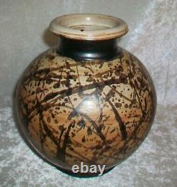 Vintage American Paul Volckening Abstract Stoneware Art Pottery Vase Vessel