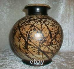 Vintage American Paul Volckening Abstract Stoneware Art Pottery Vase Vessel