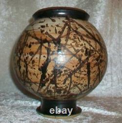 Vintage American Paul Volckening Abstract Stoneware Art Pottery Vase Vessel
