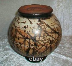 Vintage American Paul Volckening Abstract Stoneware Art Pottery Vase Vessel