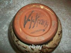 Vintage American Paul Volckening Abstract Stoneware Art Pottery Vase Vessel