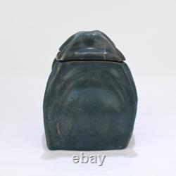 Vintage American Studio Arts & Crafts Pottery Covered Box Signed HTP or THP