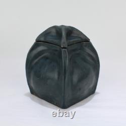 Vintage American Studio Arts & Crafts Pottery Covered Box Signed HTP or THP