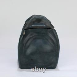 Vintage American Studio Arts & Crafts Pottery Covered Box Signed HTP or THP