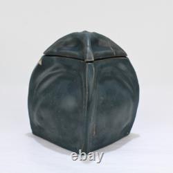 Vintage American Studio Arts & Crafts Pottery Covered Box Signed HTP or THP