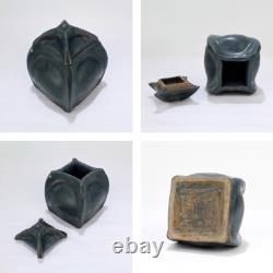 Vintage American Studio Arts & Crafts Pottery Covered Box Signed HTP or THP