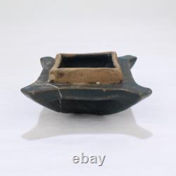 Vintage American Studio Arts & Crafts Pottery Covered Box Signed HTP or THP