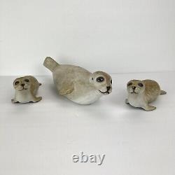 Vintage Andersen Studio Pottery Seal Trio Mother Two Pups Signed Mid Century