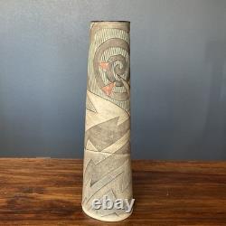 Vintage Anne Schiesel Harris 1988 ASH Studio Pottery Abstract Art Deco Vase 12H