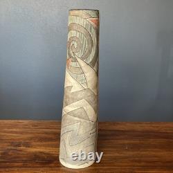 Vintage Anne Schiesel Harris 1988 ASH Studio Pottery Abstract Art Deco Vase 12H