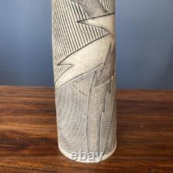 Vintage Anne Schiesel Harris 1988 ASH Studio Pottery Abstract Art Deco Vase 12H