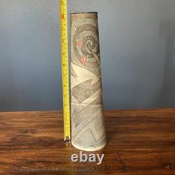 Vintage Anne Schiesel Harris 1988 ASH Studio Pottery Abstract Art Deco Vase 12H