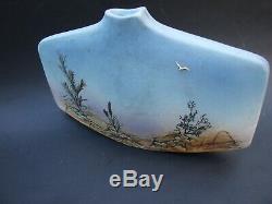 Vintage Annette Do Jongr Signed Aus Studio Pottery Blue Vase Mid-century Modern