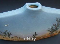 Vintage Annette Do Jongr Signed Aus Studio Pottery Blue Vase Mid-century Modern