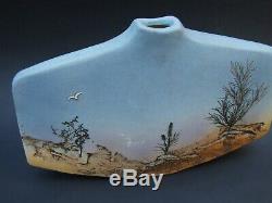 Vintage Annette Do Jongr Signed Aus Studio Pottery Blue Vase Mid-century Modern