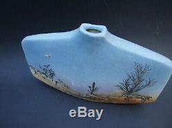 Vintage Annette Do Jongr Signed Aus Studio Pottery Blue Vase Mid-century Modern