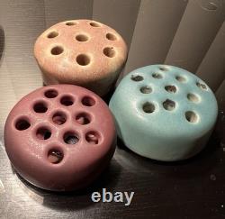 Vintage Art Pottery Flower Frogs Lot of 3 2 Van Briggle + Mission Arts & Craft