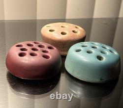 Vintage Art Pottery Flower Frogs Lot of 3 2 Van Briggle + Mission Arts & Craft