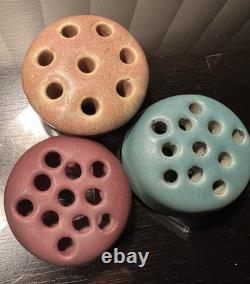 Vintage Art Pottery Flower Frogs Lot of 3 2 Van Briggle + Mission Arts & Craft