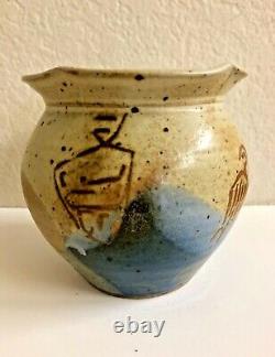 Vintage Art Pottery Southwest Hand thrown Earth tone Signed