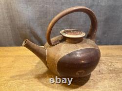 Vintage Art Pottery Teapot Signed Studio Mark Lidded Clay Water Coffee Stoneware