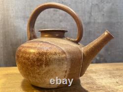 Vintage Art Pottery Teapot Signed Studio Mark Lidded Clay Water Coffee Stoneware