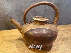 Vintage Art Pottery Teapot Signed Studio Mark Lidded Clay Water Coffee Stoneware