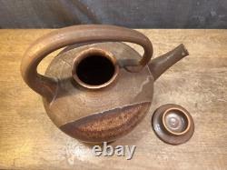 Vintage Art Pottery Teapot Signed Studio Mark Lidded Clay Water Coffee Stoneware